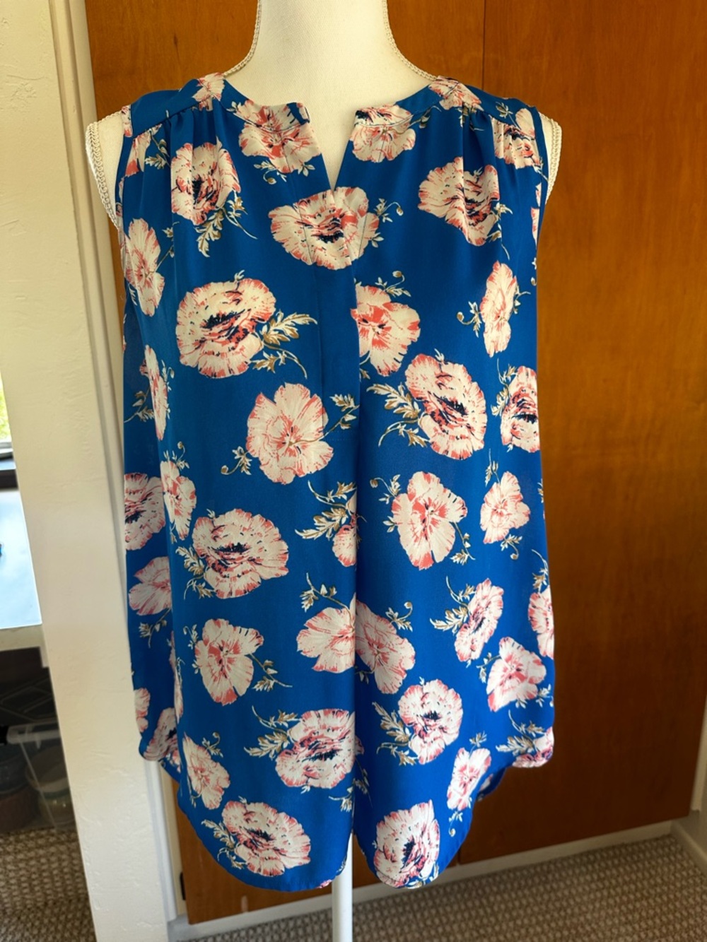 Royal Blue Floral Print Top